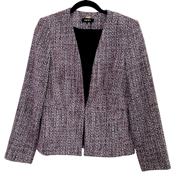 DKNY Tweed Blazer Pink Purple | SZ 8 - Picture 1 of 9